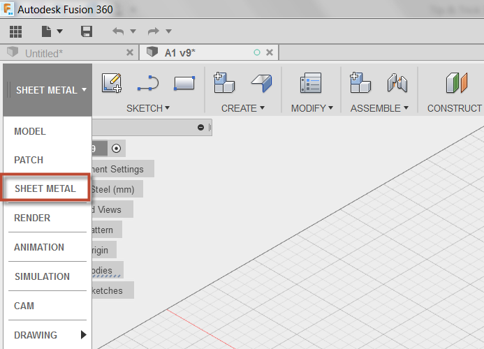 Fusion 360 ตั้งค่างานแผ่นพับ