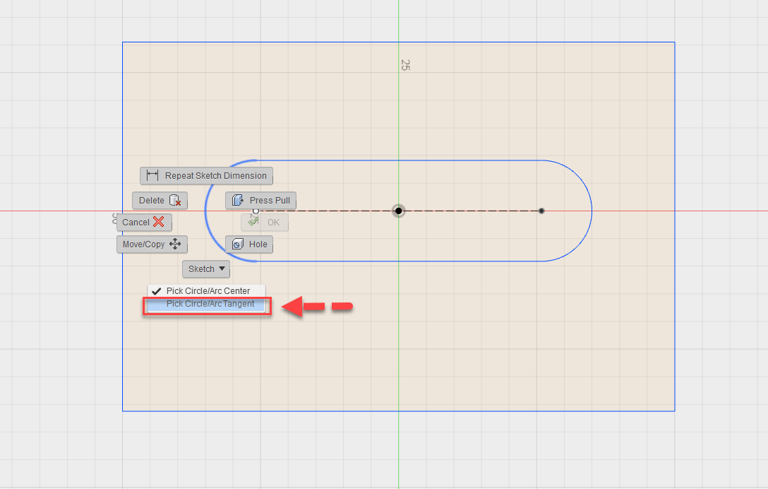 Fusion 360 tip & trick 56 tangent dimension