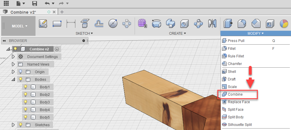 Fusion 360 Tip & Trick : Combine body