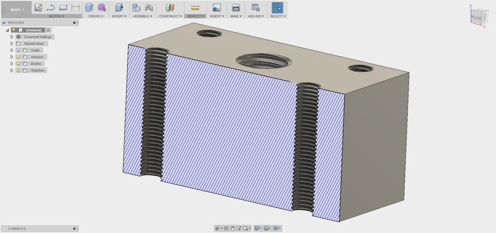 Fusion 360 Tips & Tricks 63 การเจาะรูพร้อมกับการทำเกลียว