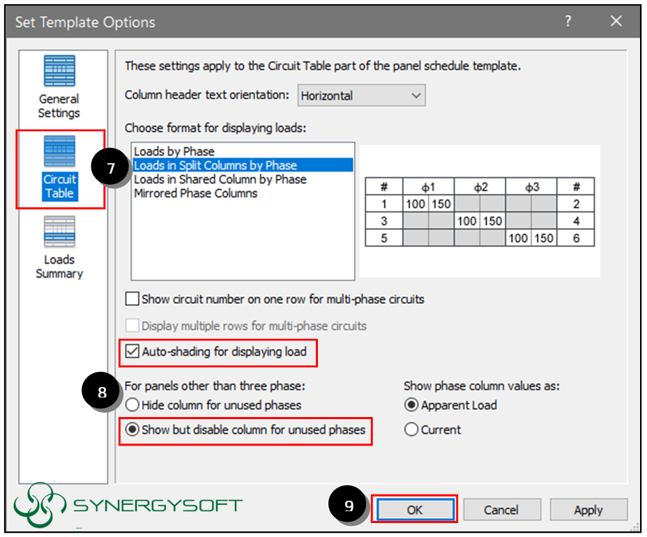 Auto shading in Two Colum Panel Schedule6