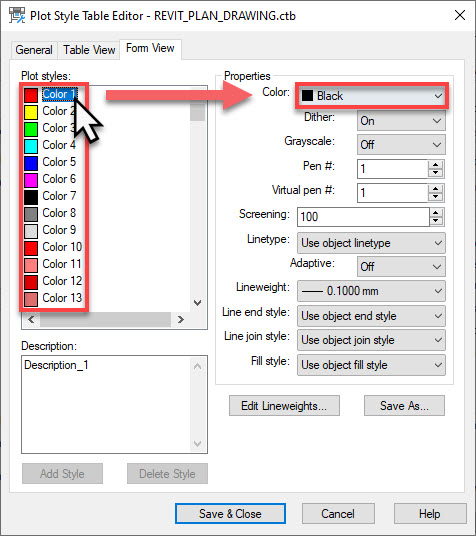 Revit Lineweights into AutoCAD 09